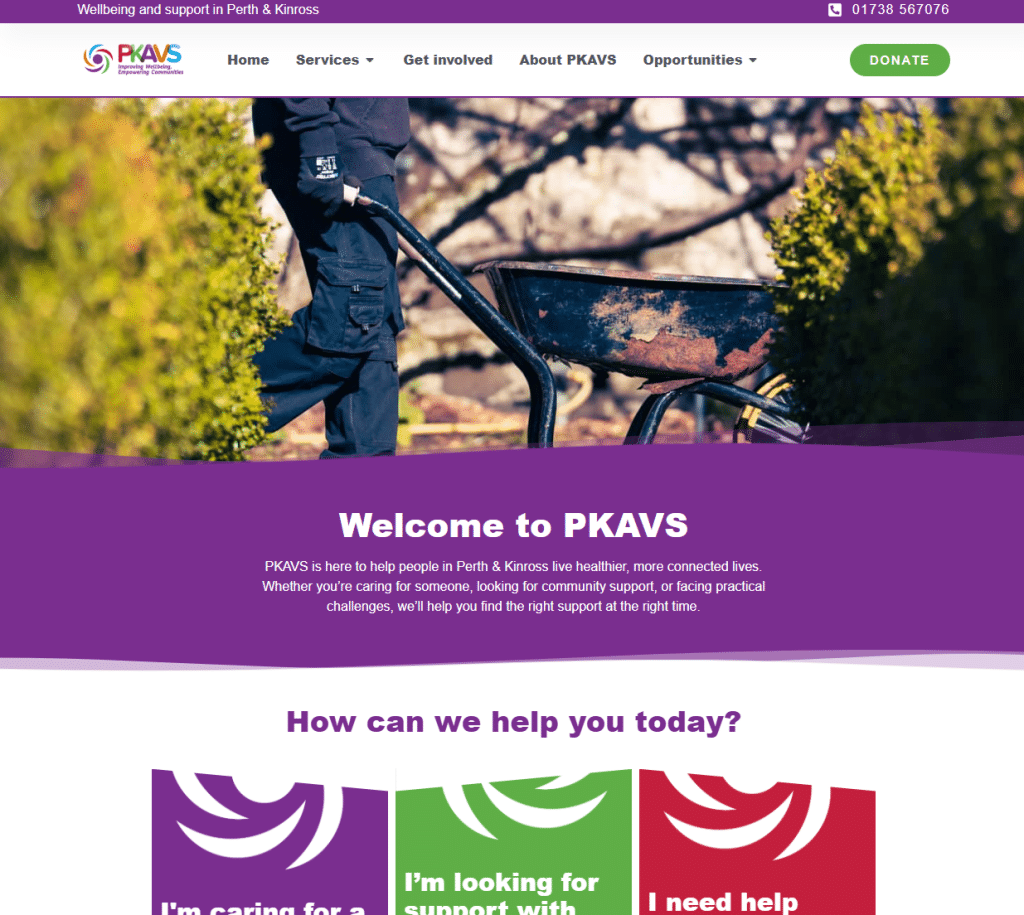Image showing the PKAVS homepage of their website